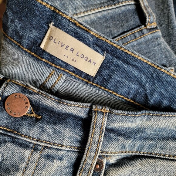 Oliver Logan Jeans Women 27 Medium Wash Vintage Button Fly Stretch Denim Pants - Picture 1 of 9